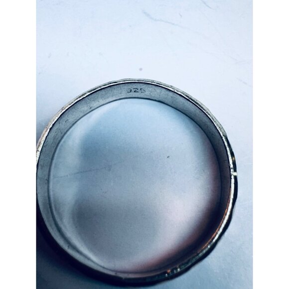 Sterling Silver 925 Band Ring Size 11.75 Hand Carved Design Estate Jewelry Mens! - Picture 8 of 8